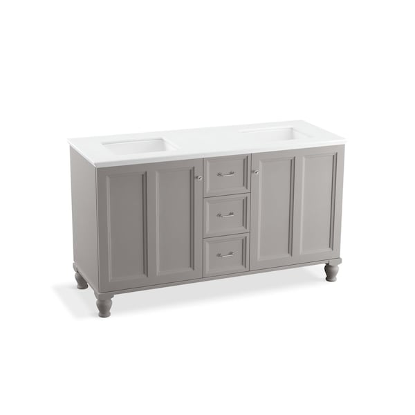 Damask Vanity, 60  2 Door 3 Dwr Legs